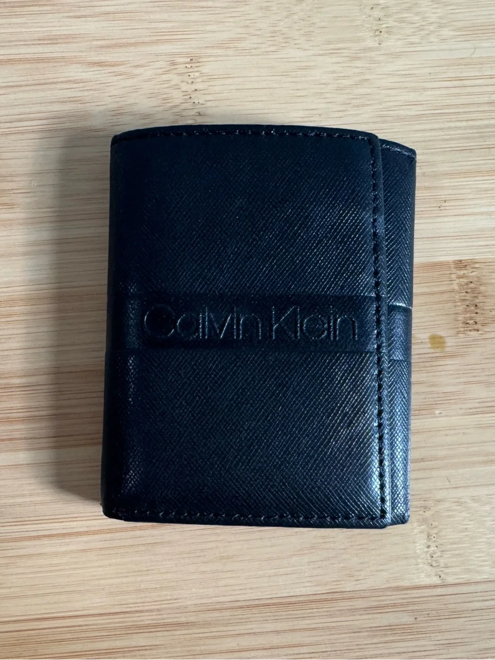 Calvin Klein Black Textured Leather Card Holder